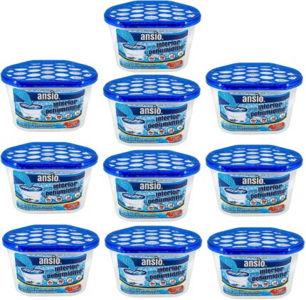 ANSIO Dehumidifier 500ml Pack of 10 Condensation Remover Moisture Absorber Dehumidifiers for Damp, Mould, Moisture in Home, Kitchen, Wardrobe, Bedroom